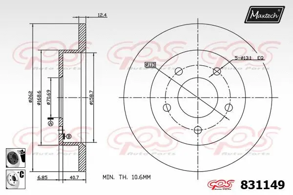 Control Element, parking brake caliper (72718005)