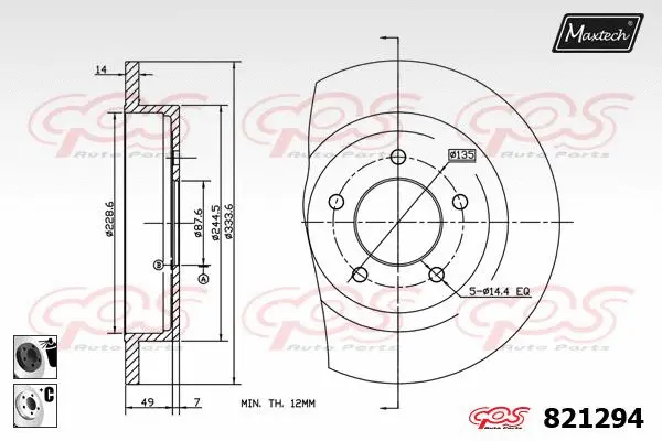 Piston, brake caliper (72930023)