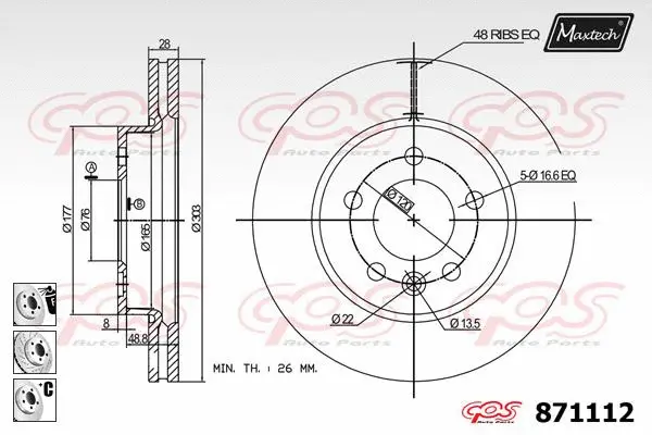 Piston, brake caliper (72957014)