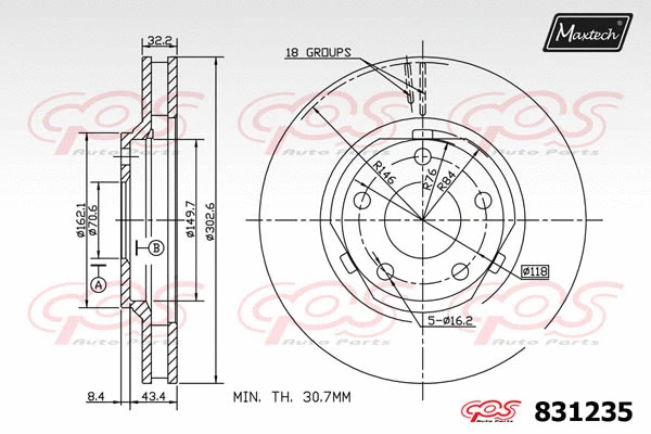 Piston, brake caliper (72960051)