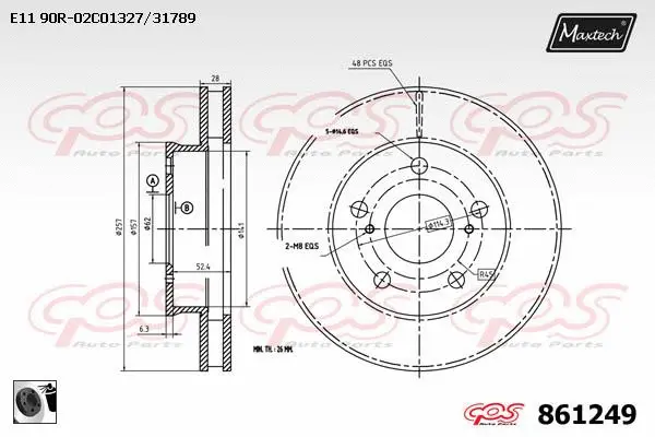 Piston, brake caliper (72954044)