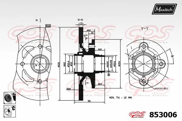 Piston, brake caliper (72948037)