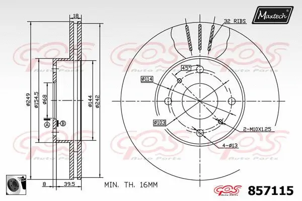 Guide Bolt, brake caliper (71810053)
