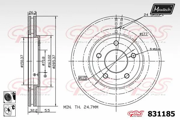 Guide Bolt, brake caliper (71810108)