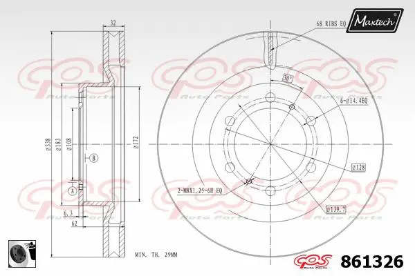 Piston, brake caliper (72954077)