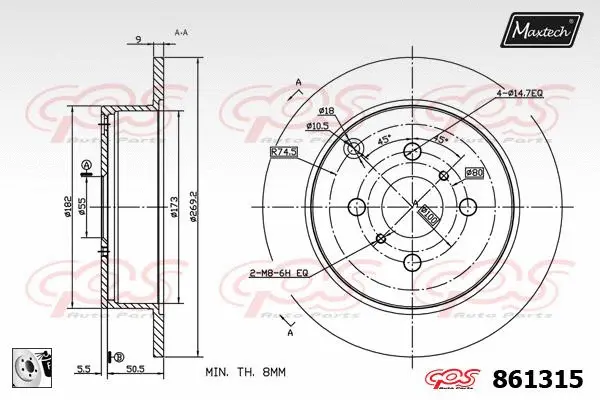 Piston, brake caliper (72954070)