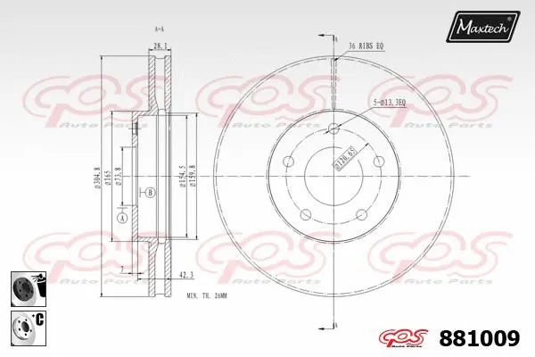 Piston, brake caliper (72948004)