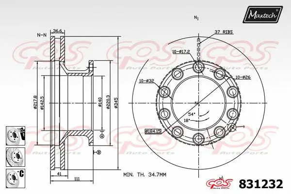 Control Element, parking brake caliper (72718027)