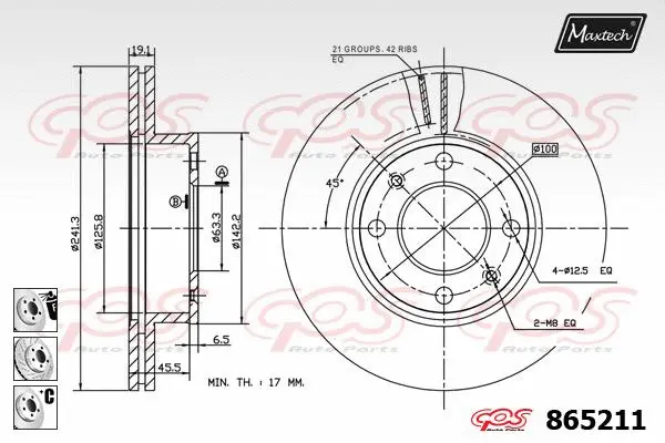 Piston, brake caliper (72938008)