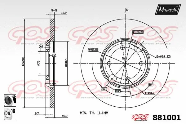 Piston, brake caliper (72940015)