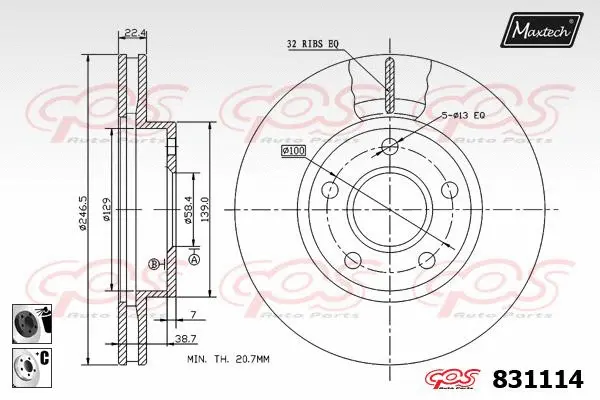 Piston, brake caliper (72944037)