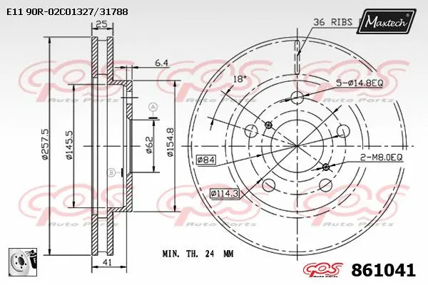Guide Bolt, brake caliper (71810227)
