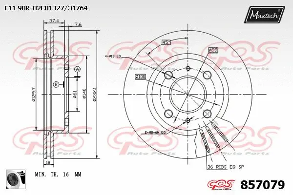 Bolt, brake disc (800105)