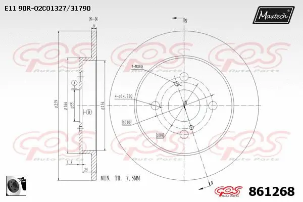 Seal, brake caliper piston (70180311)
