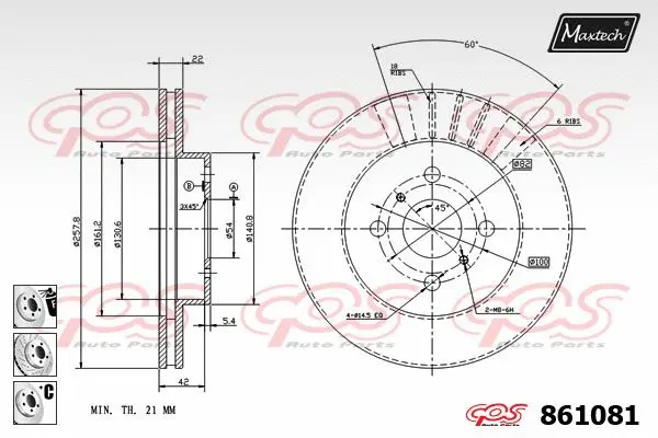Seal, brake caliper piston (70180128)