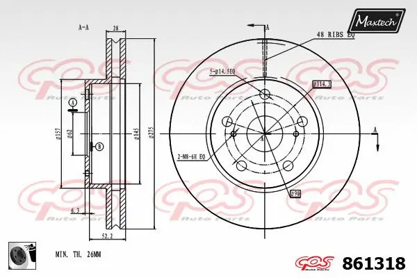 Piston, brake caliper (72954072)