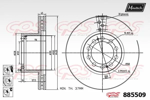 Piston, brake caliper (72948036)