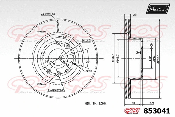 Piston, brake caliper (72954039)