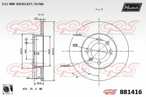Piston, brake caliper (72934032)