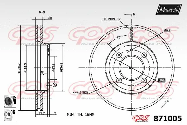 Piston, brake caliper (72957030)