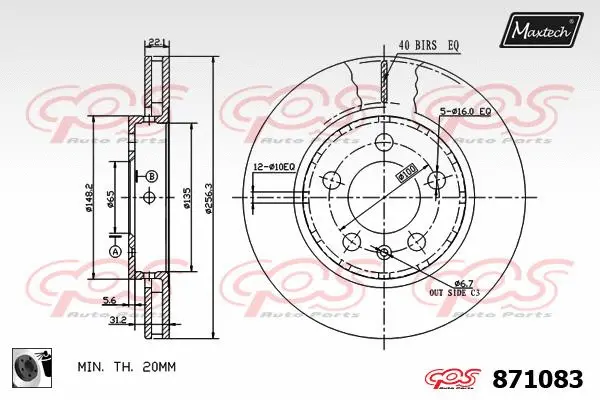 Piston, brake caliper (72957020)