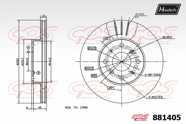 Piston, brake caliper (72936003)