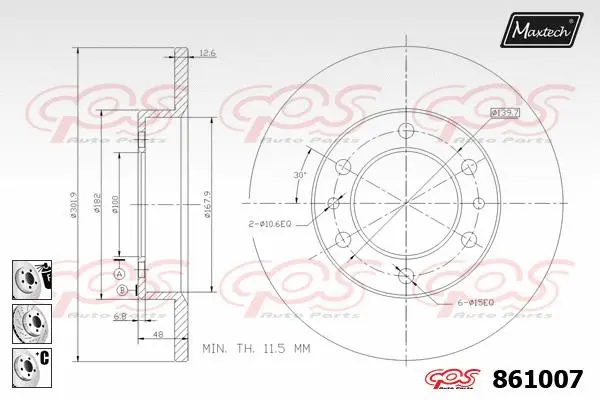 Piston, brake caliper (72944002)
