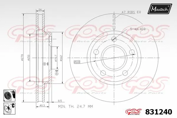Guide Bolt, brake caliper (71810110)