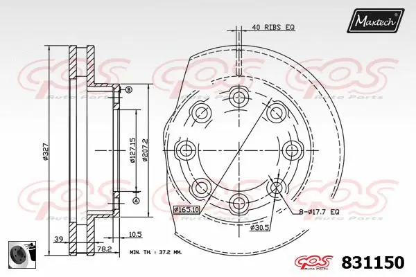 Piston, brake caliper (72940032)