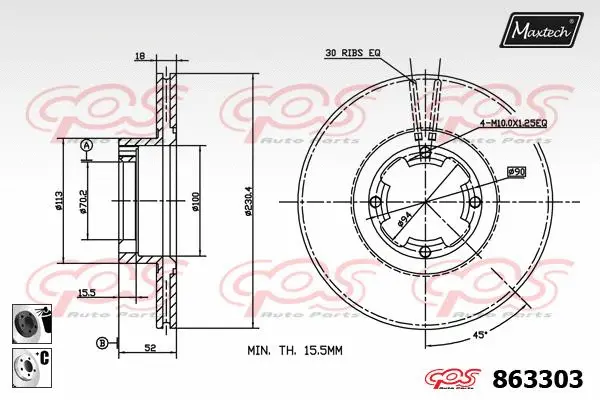 Piston, brake caliper (72960016)