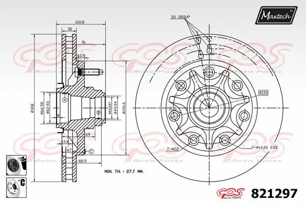 Piston, brake caliper (72930015)
