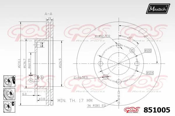 Piston, brake caliper (72934018)