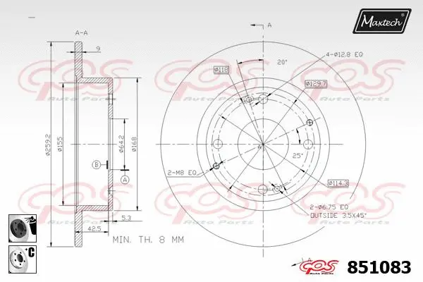 Piston, brake caliper (72957006)