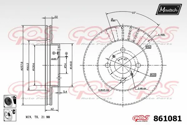 Seal, brake caliper piston (70180240)