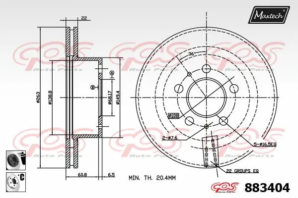 Piston, brake caliper (72946005)