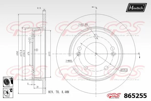 Piston, brake caliper (72945001)