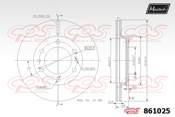 Piston, brake caliper (72944020)