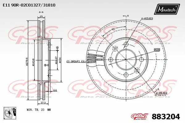 Guide Bolt, brake caliper (71810154)