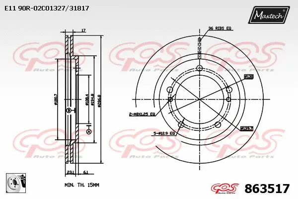 Piston, brake caliper (72966003)