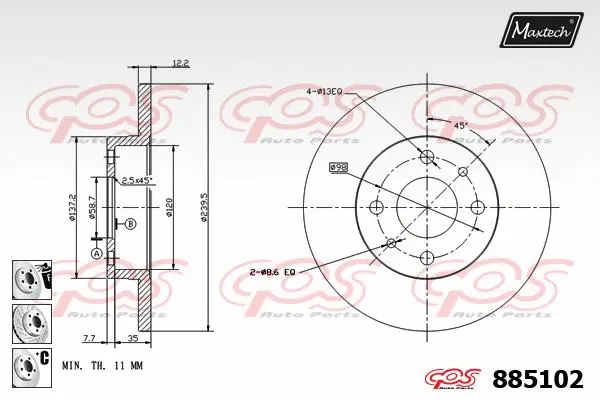 Piston, brake caliper (72948017)