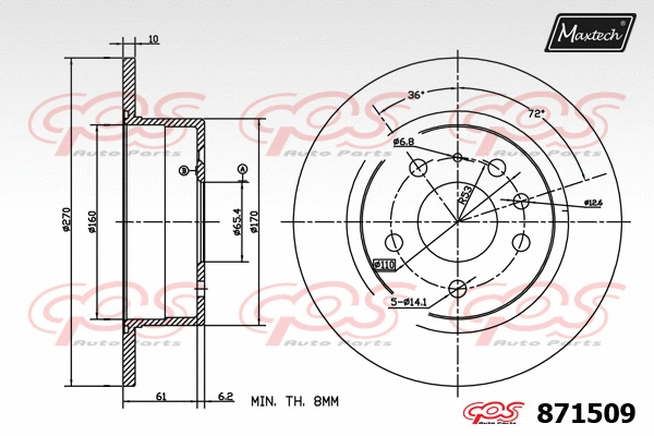 Seal, brake caliper piston (70180365)