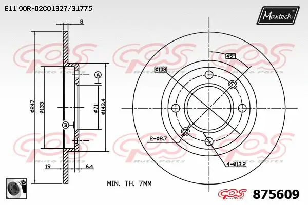 Piston, brake caliper (72948009)