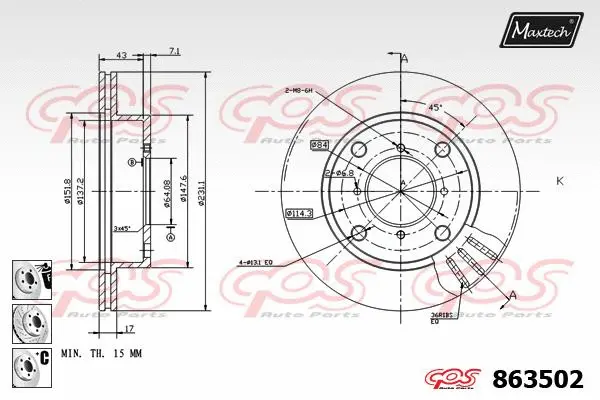 Piston, brake caliper (72960013)