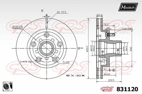 Piston, brake caliper (72940028)