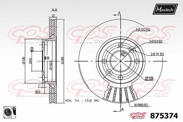 Piston, brake caliper (72946012)