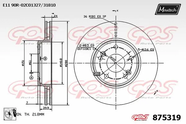 Guide Bolt, brake caliper (71810103)