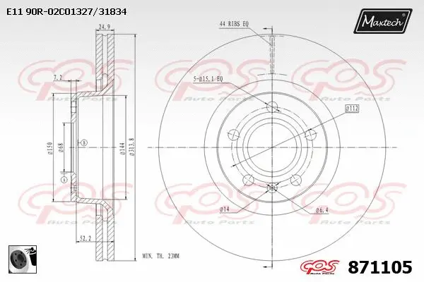 Piston, brake caliper (72938020)
