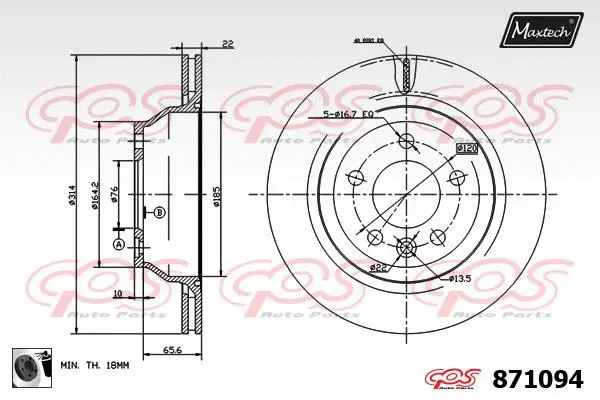 Piston, brake caliper (72957027)