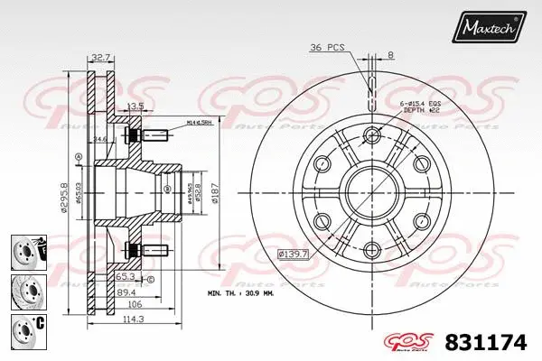 Seal, brake caliper piston (70180338)
