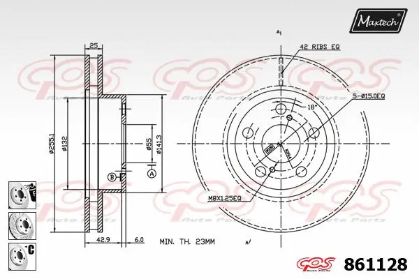 Piston, brake caliper (72938010)